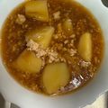 ☆あさ's cooksnap of when they made ほっこり (╰╯`๓)じゃが芋のそぼろ煮.
