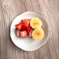 悠LOVE航's cooksnap of when they made 苺とバナナのバゲットオープンサンド.
