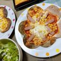 ˚♡'s cooksnap of when they made ちょー簡単☆餃子の皮ピザ‼.