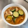 azbjbn's cooksnap of when they made ズッキーニと薄あげの味噌汁.