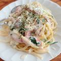 クックTVYJON☆'s cooksnap of when they made 簡単！かぼちゃとほうれん草クリームパスタ.