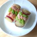 ケコハル's cooksnap of when they made さつま芋と鮭のスティックおにぎり.