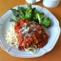 ☽月光's cooksnap of when they made ピリ辛ミートソース.