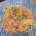 かりんと★'s cooksnap of when they made やった♪五右衛門風カルボナーラチリトマト.