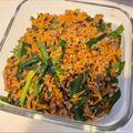 はる's cooksnap of when they made 簡単！ひき肉のスタミナ丼（人参ニラなど）.