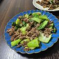 mnmn's cooksnap of when they made 食欲そそる！チンゲン菜の肉味噌炒め.
