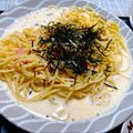 ˚♡'s cooksnap of when they made 別格の明太子クリームパスタ.