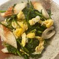 チビクウ's cooksnap of when they made ほうれん草と竹輪と玉子のポン酢炒め.
