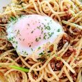 pyonpoco's cooksnap of when they made 牛そぼろとたっぷりネギの甘辛パスタ.