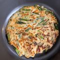 つーさんキッチン's cooksnap of when they made 旨味たっぷり【ニラチヂミ（卵不使用）】.