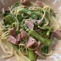 もものすけのまま's cooksnap of when they made 簡単激ウマ！アスパラ菜のクリームパスタ.