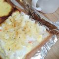 natsukori's cooksnap of when they made ポテサラが残ったら「ポテサラトースト」.