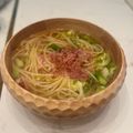 komugiko4's cooksnap of when they made キャベツとアスパラの白だしスープパスタ.