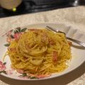 saorycook's cooksnap of when they made 糖質制限　白滝の濃厚カルボナーラ.