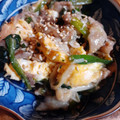 つぅ's cooksnap of when they made 豚コマとほうれん草の卵炒めからのポパイ丼.