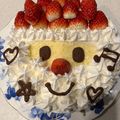 こうママ13's cooksnap of when they made サンタのクリスマスケーキ デコレーション.