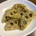 バウチャン's cooksnap of when they made れんこんの青のり焼き.