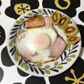 puniＫ's cooksnap of when they made まん真ん中のハムエッグ♬.