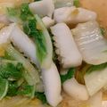 よっちゃんせっちゃん's cooksnap of when they made 簡単お惣菜♪青梗菜とイカの塩炒め.
