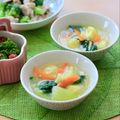 runa10's cooksnap of when they made ☆シャンタン☆青梗菜＆卵生姜食べるスープ.