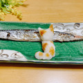 ルパンのかあさん☆彡's cooksnap of when they made 大根おろし ねこ ☆ 猫 アート 秋刀魚.