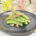 岡山県料理サークルちゃお〜's cooksnap of when they made お弁当に♬スナップえんどう胡麻和え.