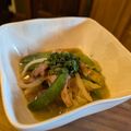 ダッフィーニーうに's cooksnap of when they made 豚こま肉とスナップエンドウの梅炒め.