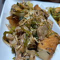 ＊＊天然水＊＊'s cooksnap of when they made 節約＊豚肉と厚揚げの照り焼き大葉まみれ.