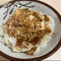 papikun's cooksnap of when they made 節約飯！天かすとカニ蒲鉾の卵とじ丼.