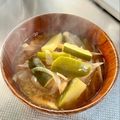 azbjbn's cooksnap of when they made ズッキーニ・新玉ねぎ・油揚げの味噌汁.