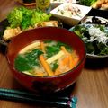 ひっこ's cooksnap of when they made 栄養満点☆油揚げ人参・ほうれん草の味噌汁.
