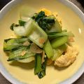 R2016's cooksnap of when they made チンゲンサイと卵のオイスターソース炒め.