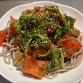 TMSASL's cooksnap of when they made 簡単♪サバ缶トマトの旨味冷やしそば.