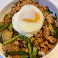 yu🐓's cooksnap of when they made ニラたくさんキムチそぼろ丼.
