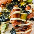 ♪ひつじ's cooksnap of when they made アボカド×ウインナーの山葵醤油丼.