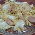 イザメ's cooksnap of when they made ✿キャベツと魚肉ソーセージのめんマヨ炒め.