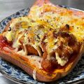 ★なみ☆'s cooksnap of when they made 残った唐揚げリメイク☆チーズトースト.