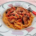 在宅勤務のおじさん's cooksnap of when they made 簡単！トマト缶とナスとひき肉ボロネーゼ★.