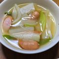 夢＆風ママ's cooksnap of when they made ほっこり♡長ネギと大根、ベーコンのスープ.