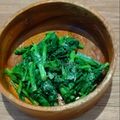 SEIKOREAN's cooksnap of when they made 簡単☆春菊おひたし☆ごま油菊菜大量消費.