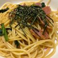 クック72☆'s cooksnap of when they made ベーコンとほうれん草の和風パスタ.