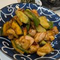 black4432's cooksnap of when they made ＼旨いおかず／鶏もも肉と夏野菜の甘辛炒め.