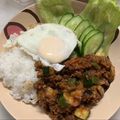 ハングル's cooksnap of when they made 夏野菜のハンバーグライス.