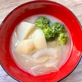悠LOVE航's cooksnap of when they made ブロッコリーとじゃがいものお味噌汁.