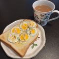ほか弁ママ's cooksnap of when they made 朝食に(*^^*)ゆで卵チーズトースト♪.