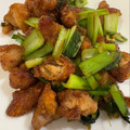 ポメちょん's cooksnap of when they made 簡単！小松菜と唐揚げのオイスタ炒め.