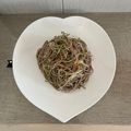 tuxedocat's cooksnap of when they made 蕎麦とブロッコリースプラウトのもろみ和え.