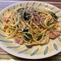 こっぷぽ～ん's cooksnap of when they made ほうれん草のクリームパスタ.