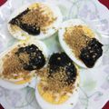 ささささ＆＊'s cooksnap of when they made 茹で卵おつまみ☆海苔佃煮とマヨすりゴマ♬.