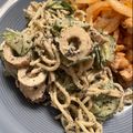にこちゃんち's cooksnap of when they made ちくわ&きゅうりのごまマヨdeサラスパ.